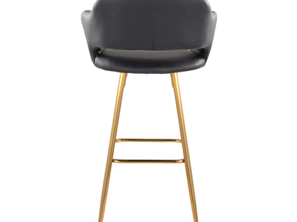 Margarite - Contemporary Fixed Height Barstool With Footrest (Set of 2) With Square