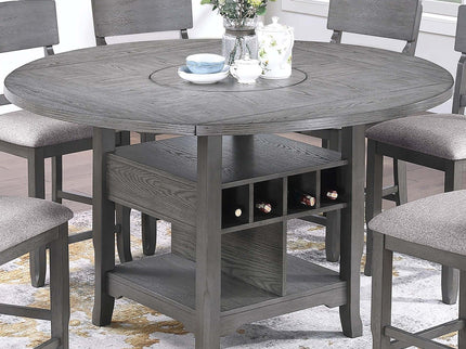 Contemporary Counter Height Dining Set With Built In Lazy Susan