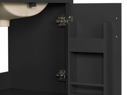 Bathroom Vanity With Sink, 1 Divided Drawer And 2 Soft Close Doors With Double Shelf
