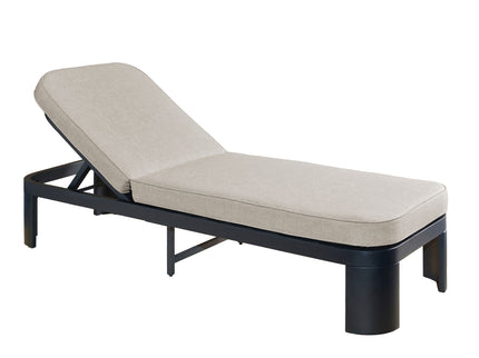 Outdoor Chaise Lounge With Cushion, 5 Position Adjustable Backrest