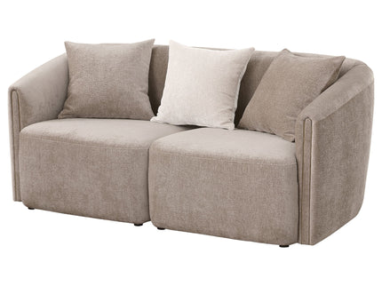 Silvana - Upholstered Rolled Loveseat With Curved Back And Foam Cushions - Beige