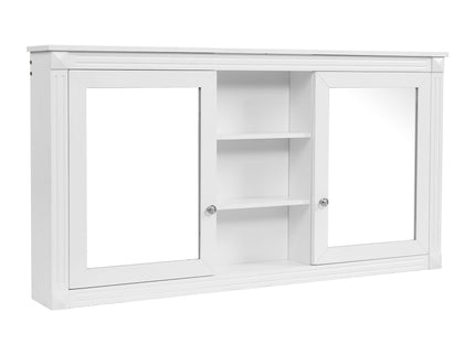 Modern Wall-Mount 2 In 1 Mirror Cabinet With Adjustable Shelves, Soft-Closing Hinges