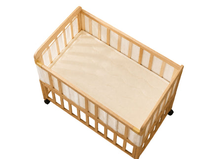 Portable Pne Bedside Bassinet, Crib With 3 Adjustable Heights, Compact Design - White