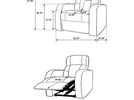 Upholstered Recliner With Cup Holder Comfort Lounge Chair - Black