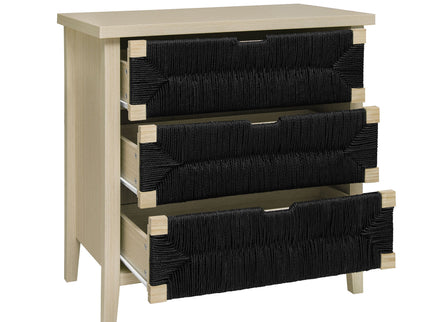 3 Drawer Buffet Sideboard With Adjustable Shelves, Storage Cabinet With Natural Seaweed Decor Doors For Living Room Kitchen Entryway - Natural