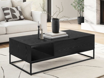 Coffee Table With Lift Top, Storage, Living Room Accent - Black