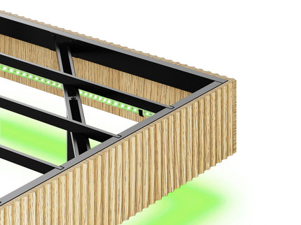 Floating Bedstead With Charging Station And LED Lights