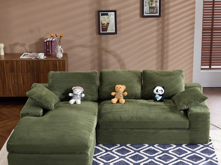 Compressed Sofa With 3 Back Cushions, 2 Throw Pillows