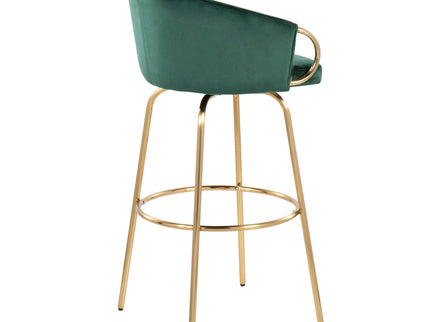 Claire - Contemporary / Glam Fixed Height Bar Stool (Set of 2) Round Footrest (Set of 2)