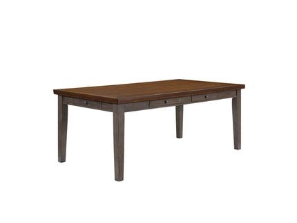 2 Tone 6 Drawer Dining Table - Gray