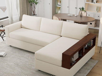 Sectional Sofa Upholstered Sofa Couch With Reversible Armrests For Living Room