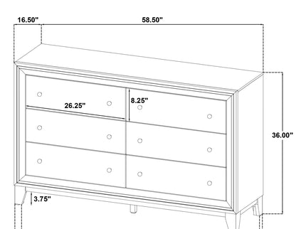 Anza - 6 Drawer Dresser Cabinet - Walnut