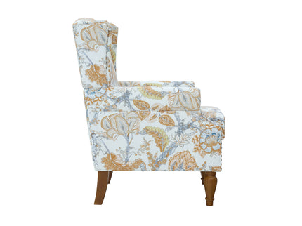 Accent Chair With Floral Upholstery And Nailhead Trim