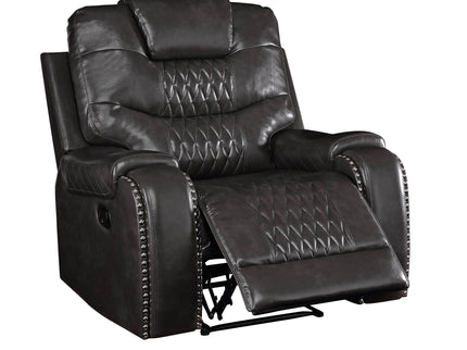 Braylon - Magnetite Synthetic Leather Manual Recliner Chair - Brown