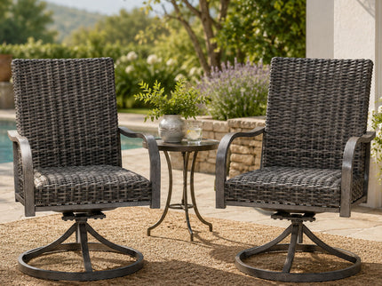 Outdoor Swivel Dining Chair (Set of 2) - Gray