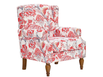Accent Chair With Floral Upholstery And Nailhead Trim