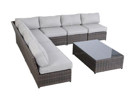 Comfortable Modern Patio Rattan Sectional Set With Cushions
