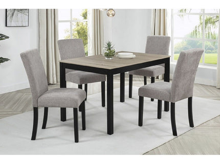 Upholstered Dining Room Kitchen Side Chairs (Set of 2) - Black / Gray