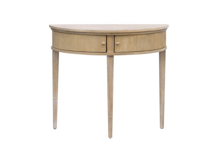 Vintage Inspired Storage Console Table With Fluted Doors