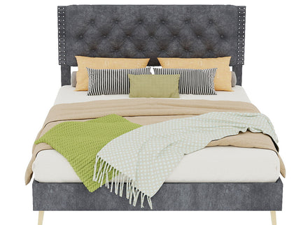 Upholstered Bed With Tufted Headboard