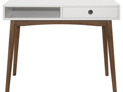 1 Drawer Writing Desk, Compact Size For Home Office - White