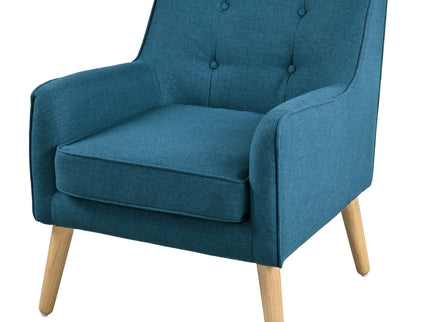 Modern Arm Chair With Tufted Back And Wooden Legs