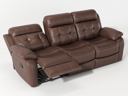 Genuine Non Power Reclining Sofa With Drop Down Table, Stainless Steel Cupholders And Magazine Bag