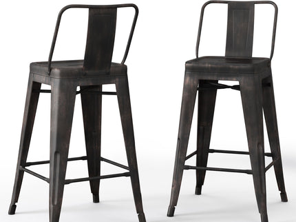 Rayne - Curved Back Metal Stool (Set of 2)