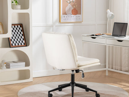 Bizerte - Adjustable Swivel Criss-Cross Chair, Wide Seat / Office Chair / Vanity Chair - White