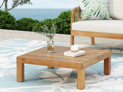Mythical - Square Outdoor Coffee Table With Frame And Slat Top - Teak