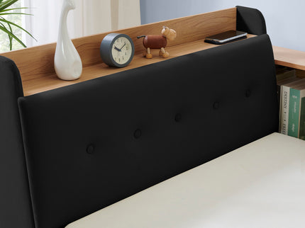 Upholstered Daybed With Storage Headboard, Wireless Charging, LED Lights