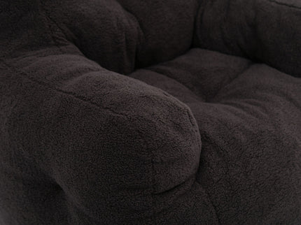 Soft Teddy Fabric Tufted Foam Bean Bag Chair With Teddy Fabric