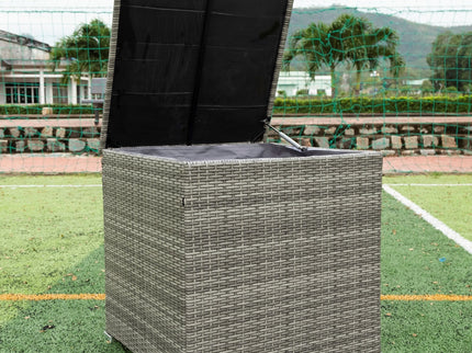 4 Piece Patio Sectional Wicker Rattan Outdoor Furniture Sofa Set With Storage Box