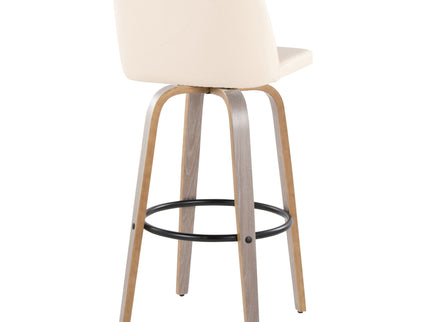 Toriano - Fixed Height Contemporary Barstool With Swivel With Round Footrest (Set of 2)