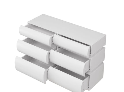 Minimalist Modern 6 Drawer Dresser, Handle Free Design With Wide Storage