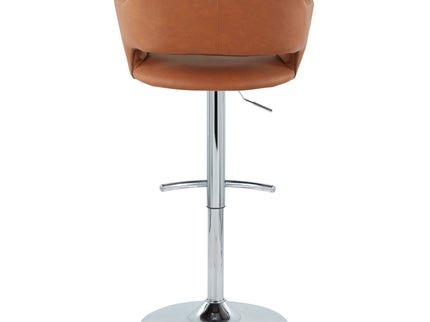 Margarite - Contemporary Ajustable Barstool With Swivel With Rounded T Footrest (Set of 2)