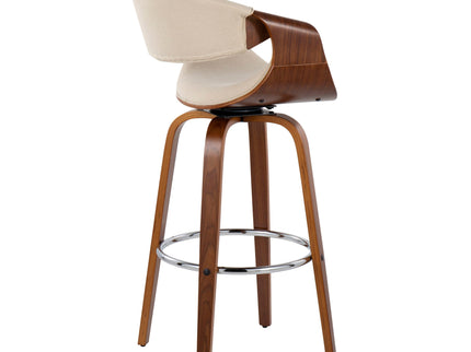Curvini Mid - Century Modern Fixed Height Barstool With Swivel (Set of 2)