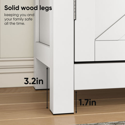 Farmhouse Storage Cabinet With Drawer And Adjustable Shelf