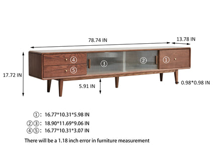 TV Cabinet With Chinese Changhong Glass Doors, Two Drawer Storage Space TV Standing