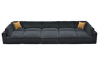 Dark Gray / 4 Pc. 5 Seater Sectional, 3 Ottomans
