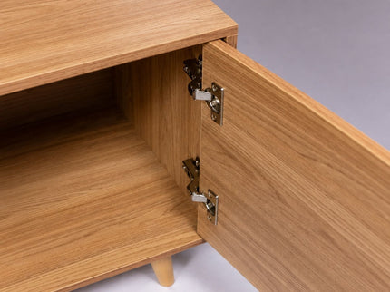 TV Stand For TVs Up To 60" With 2 Doors, 1 Drawer And 1 Open Shelf - Oak