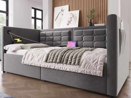 Upholstered Daybed With Hydraulic Storage And USB / Type - C Charging