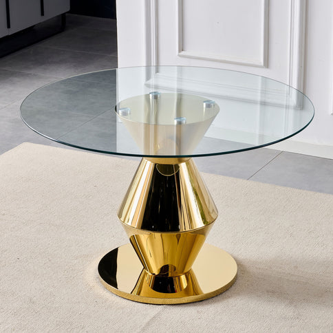 Round Dining Table - Gold