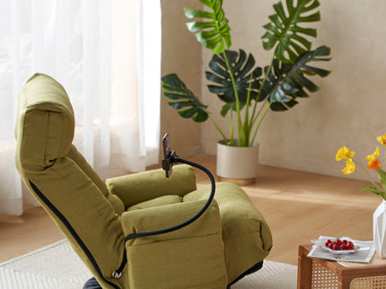 Adjustable Swivel Lounge Chair With 360 Degree Rotating Seat And Headrest Support