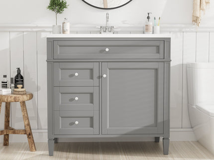 Bathroom Vanity With Top Sink, 2 Drawers And Tip Out Drawer