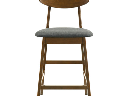 Aston - 5 Piece Counter Height Dining Set With Bent Backs And Upholstered Seats - Walnut