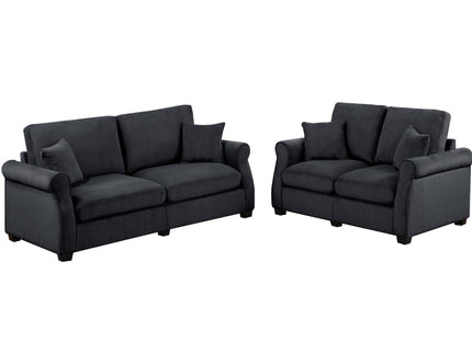 Contemporary 2 Piece Sofa Set With Matching Pillows