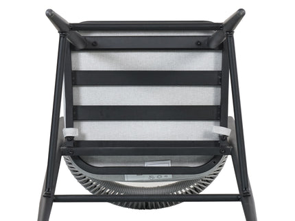 Outdoor Bar Height Metal Frame Counter Stools With Scallop Shaped Backrest & Water Resistant Cushions