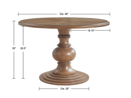Round Pedestal Dining Table - Walnut