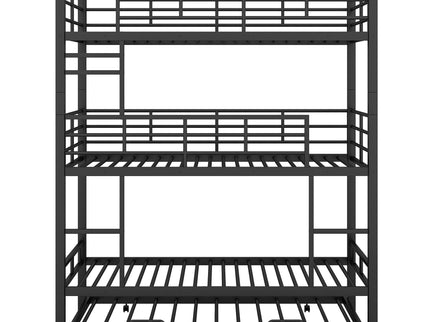 Triple Bunk Bed With Trundle, Heavy Duty Steel Construction